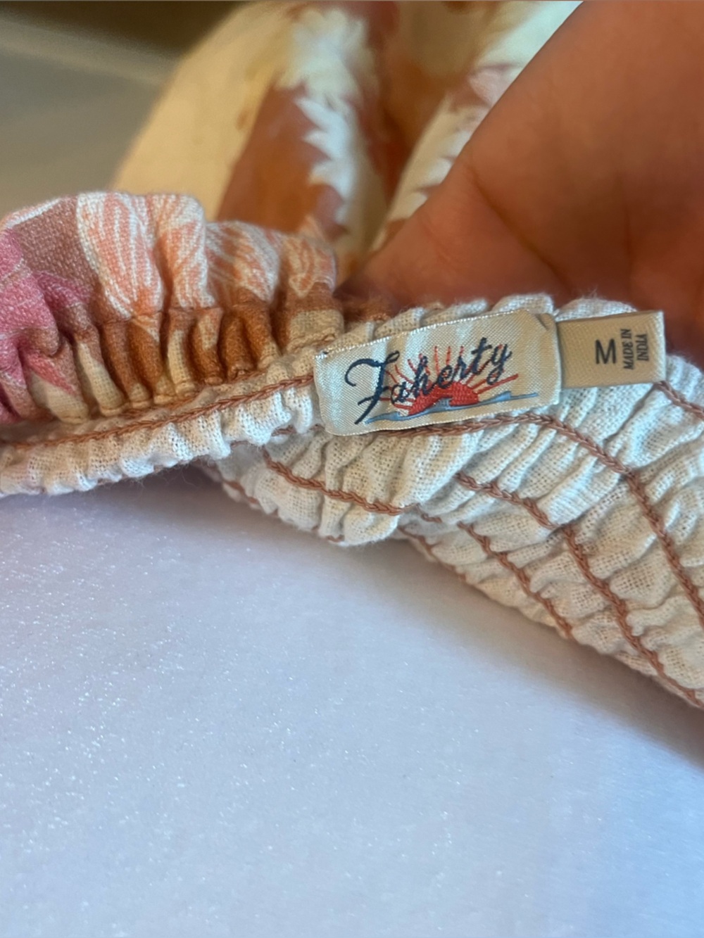 Faherty Ramona Floral Mini Dress in Warm Jicaro Island Color Medium - Picture 6 of 6